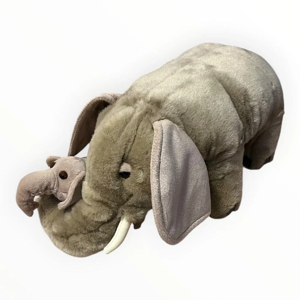 Toys R Us Animal Planet Asian Elephant Mother and Baby Calf Plush 2000 Vintage